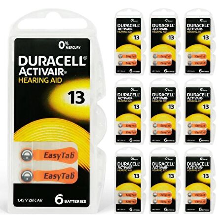 Duracell 13 İşitme Cihazı Pili 6'lı 10 Paket