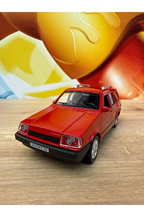 Tofaş Kartal SLX Diecast Araba Sesli Işıklı Havalı Korna Tofaş Kartal SLX Kırmızı Araba Açılan Kapı