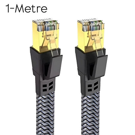 Cat8 LAN Kablosu Yüksek Hızlı  40Gbps 2000mhz Ethernet Kablosu Örgü Kaplama 1m 2m 3m 5m 10m