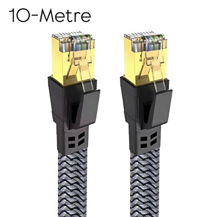Cat8 LAN Kablosu Yüksek Hızlı  40Gbps 2000mhz Ethernet Kablosu Örgü Kaplama 1m 2m 3m 5m 10m
