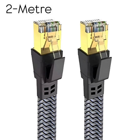 Cat8 LAN Kablosu Yüksek Hızlı  40Gbps 2000mhz Ethernet Kablosu Örgü Kaplama 1m 2m 3m 5m 10m