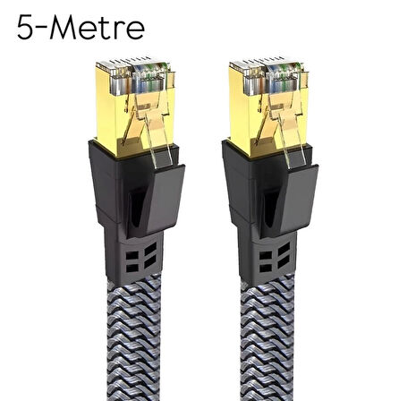 Cat8 LAN Kablosu Yüksek Hızlı  40Gbps 2000mhz Ethernet Kablosu Örgü Kaplama 1m 2m 3m 5m 10m