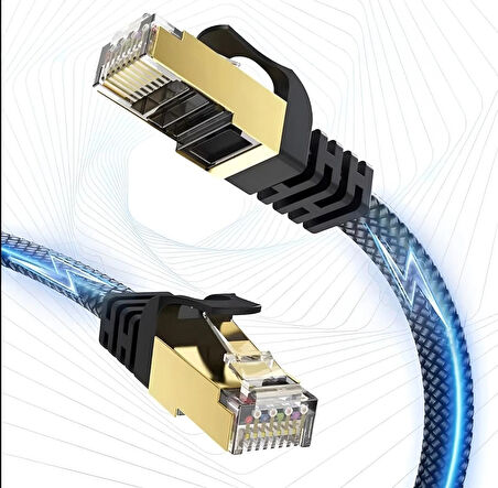 Cat8 LAN Kablosu Yüksek Hızlı  40Gbps 2000mhz Ethernet Kablosu Örgü Kaplama 1m 2m 3m 5m 10m