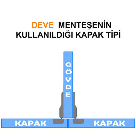 Aletçantam Samet Mobilya Menteşesi Dolap Kapak Tas Menteşe 4 Adet - Yarım Deve Tip