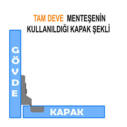 Aletçantam Samet Mobilya Menteşesi Dolap Kapak Tas Menteşe 4 Adet - Tam Deve Tip