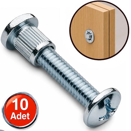 Aletçantam Modül Mobilya Dolap Bağlantı Birleştirme Vidası 40mm - 10 Adet