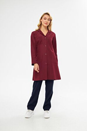 Alpaka Önlük Hastane Kadın Bordo