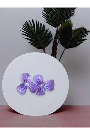 MuffyClay Özel Tasarım, Polimer Kil Mor Çiçekli Küpe - Amethyst Flora