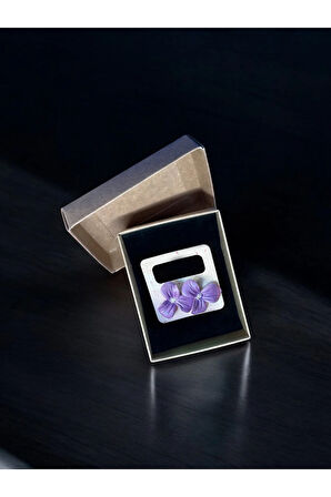 MuffyClay Özel Tasarım, Polimer Kil Mor Çiçekli Küpe - Amethyst Flora