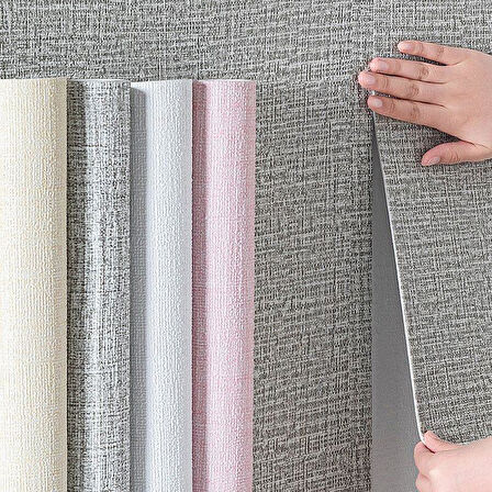 50x280cm Keten Kahvesi Yapışkanlı Isı Ve Ses Yalıtımını Destekler Boyanabilir Duvar Paneli Kağıdı