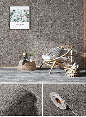 50x280cm Keten Kahvesi Yapışkanlı Isı Ve Ses Yalıtımını Destekler Boyanabilir Duvar Paneli Kağıdı