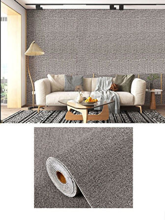 50x280cm Keten Kahvesi Yapışkanlı Isı Ve Ses Yalıtımını Destekler Boyanabilir Duvar Paneli Kağıdı