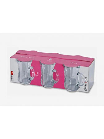 Paşabahçe 55411 Lina G4U Kulplu Çay Bardağı 140 cc 6'lı