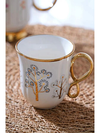 Acar KAI7505 Eliz Gold-Beyaz Porselen Kupa