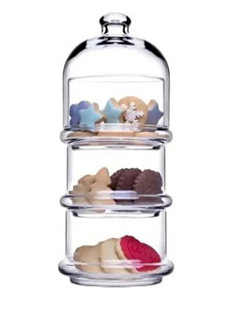 Paşabahçe 96986 Villa Patisserie Kapaklı Katlı Kurabiyelik