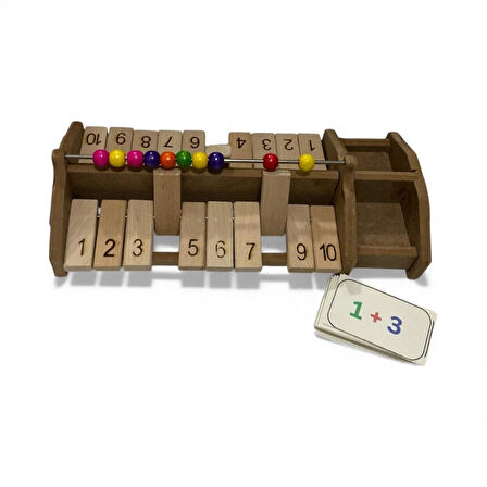 Ahşap Montessori Toplama & Çıkarma Eğitici Abaküs Seti – 1’den 10’a Matematik Öğrenme Oyuncağı