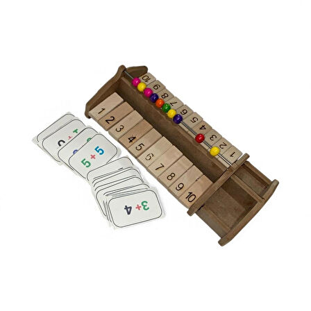 Ahşap Montessori Toplama & Çıkarma Eğitici Abaküs Seti – 1’den 10’a Matematik Öğrenme Oyuncağı