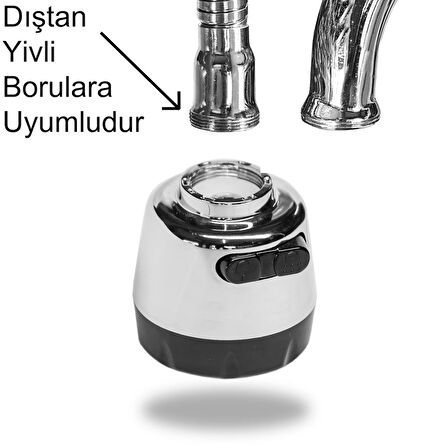 AletÇantam Batarya Kubar Boru Başlığı 2 Fonksiyonlu Süzgeçli Kafa ucu