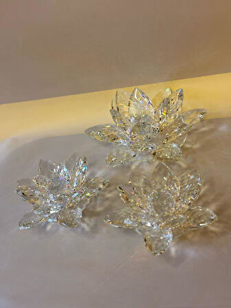 Kristal Dekoratif Çiçek Obje