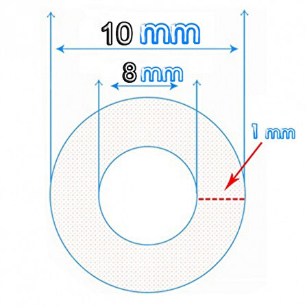 AletÇantam Şeffaf Terazi Hortumu İç Çap 8mm Termosifon Otomobil Kapı Fitili - 10mt
