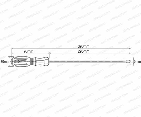 Aletçantam Süngüsü Uzun Mıknatıslı Yıldız Uçlu Şiş Tornavida 40cm