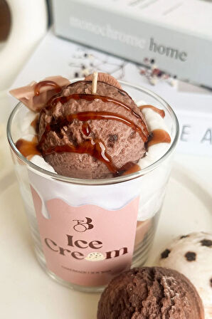 Çikolata Kokulu Doğal El Yapımı Kahverengi Dekorasyon Soya Mumu