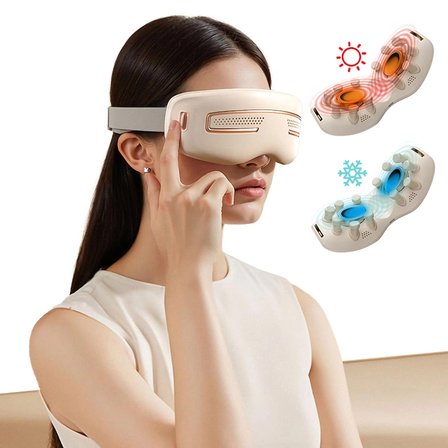 Göz Masaj Aleti taşınabilir, ısıtmalı, soğutmalı, bluetooth  özellikli, akapunktur ve migrende etkili masaj aleti