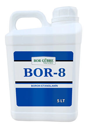 Bor-8 Sıvı Gübre 5 Lt Köklenme Ve Direnç Artışı Oluşturur. Ürün Kalitesi Ve Verimini Arttırır.