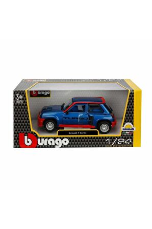 Burago 1:24 Renault 5 Turbo Model Araba Renault 5 Turbo Mavi Araba Klasik Renault Araba