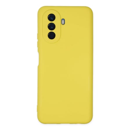 Huawei Nova Y70 Kılıf Nano içi Kadife Silikon - Sarı