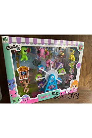 Oyuncak Miniş Seti Miniş 6lı Set Oyuncak Dönme Dolaplı Miniş Little Pet Shop Miniş