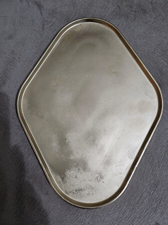 Taş Tozu El Yapımı Nişanlık Sunumluk ve Mumluk Oval Dörtgen Tepsi – Şık Dekoratif Tasarım (30x23 cm)