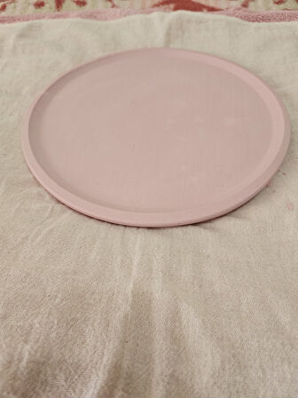 Taş Tozu El Yapımı Nişanlık Sunumluk ve Mumluk Tepsi – Şık Dekoratif Tasarım (30x23 cm)