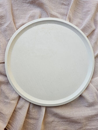 Taş Tozu El Yapımı Nişanlık Sunumluk ve Mumluk Tepsi – Şık Dekoratif Tasarım (30x23 cm)