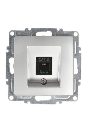 Günsan Visage Gümüş Tekli Data Prizi (RJ45 Cat6) Mekanizma