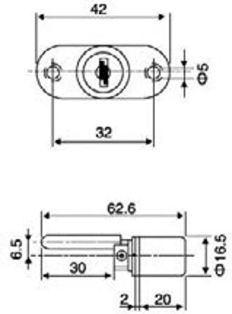 Canex Merkezi Çekmece Kilidi 16mm