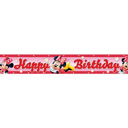 MİNNİE FOLYO HAPPY BİRTHDAY BANNER 4M