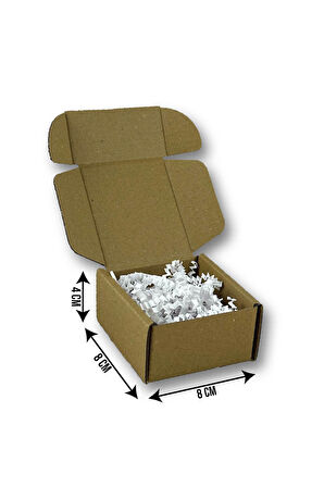 8x8x4cm Kilitli Dayanıklı E-Ticaret Karton Kargo Kutusu 25 Adet