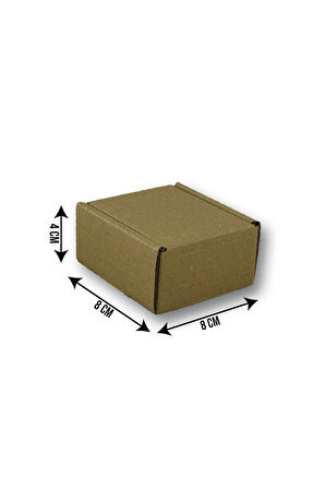 8x8x4cm Kilitli Dayanıklı E-Ticaret Karton Kargo Kutusu 25 Adet