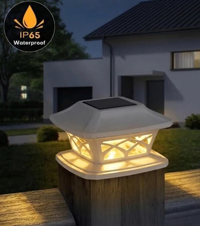 2 adet Set Güneş Enerjili Set Üstü Dekoratif Bahçe Aydınlatma | Sarı-Beyaz Ledli Solar Lamba - Solar Balkon Lambası