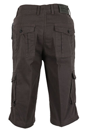 Erkek Keten Kapri Kargo Cep Bermuda Regular RAR01352