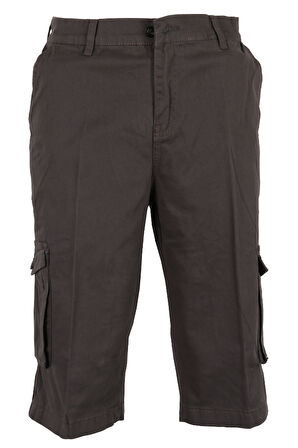 Erkek Keten Kapri Kargo Cep Bermuda Regular RAR01352