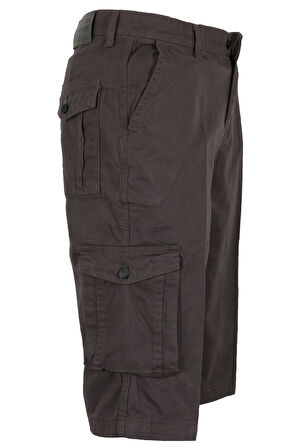 Erkek Keten Kapri Kargo Cep Bermuda Regular RAR01352