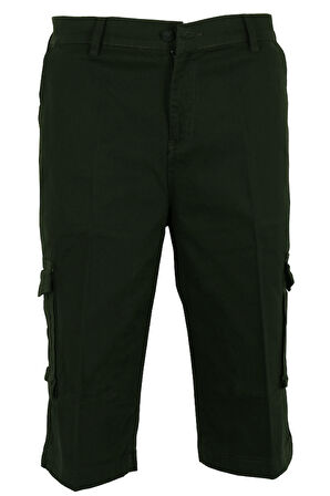 Erkek Keten Kapri Kargo Cep Bermuda Regular RAR01353