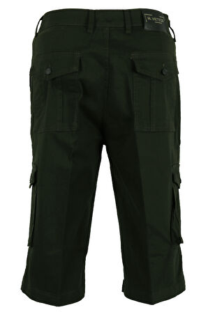 Erkek Keten Kapri Kargo Cep Bermuda Regular RAR01353