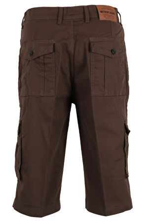 Erkek Keten Kapri Kargo Cep Bermuda Regular RAR01354