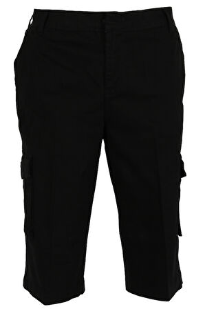 Erkek Keten Kapri Kargo Cep Bermuda Regular RAR01355