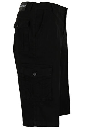 Erkek Keten Kapri Kargo Cep Bermuda Regular RAR01355