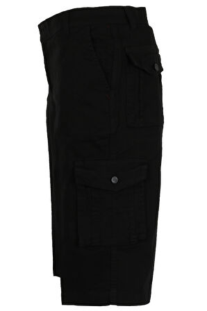 Erkek Keten Kapri Kargo Cep Bermuda Regular RAR01355