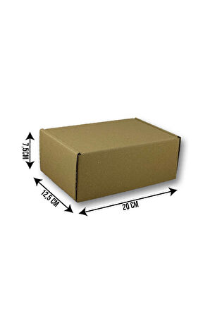 12,5x20x7,5cm Kilitli Dayanıklı E-Ticaret Karton Kargo Kutusu 50 Adet